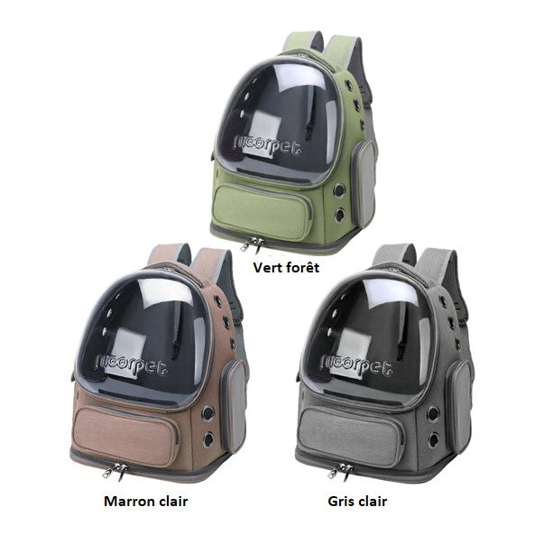 Sac à dos de transport respirant pour chien chat - approuvé compagnies aériennes, 5kgs, étanche, vision 360° , confortable OXFORD imperméable, fermeture-éclair panoramique 3 variantes
