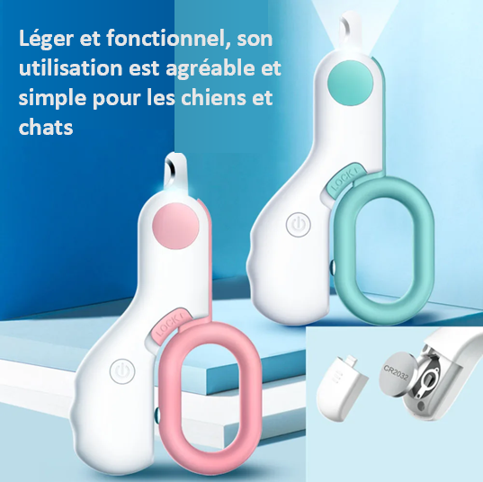 Ciseaux à ongles à LEB professionnel sécurisé compact lumineux léger et fonctionnel cadeau original débutant et professionnel résistant fiable pratique petit ergonomique en ABS agréable