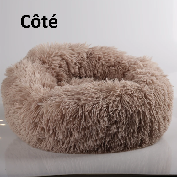 Coussin peluche moelleux, confortable élégant bord surélevé. Grande variété des modèles, lessivable : lavable en machine. 20 COLORIS 8 TAILLES Diamètre 30 cm, 40 cm, 50 cm, 60 cm, 70 cm, 80 cm, 90 cm, 100 cm ! 1 METRE de diamètre ! pour des chiens jusqu'à 40 kg. rembourré en fibre polaire Vue de côté