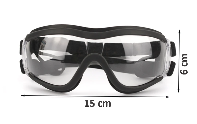 Lunettes de soleil pour chien, avec sangles réglables anti-UV imperméables coupe-vent, protection des yeux pour chiens de taille moyenne et grande ; Confortables et élégantes. La monture souple s'ajuste à la tête de votre chien. Il peut passer la tête par la fenêtre de la voiture et profiter ! Les dimensions : 15 cm par 6 cm