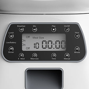 Distributeur mangeoire automatique d'aliments chien chat bol acier inoxydable minuterie rapide programmable écran de contrôle digital