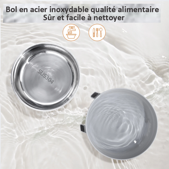 Distributeur mangeoire automatique d'aliments chien chat bol acier inoxydable minuterie livraison rapide bol propre hygiène