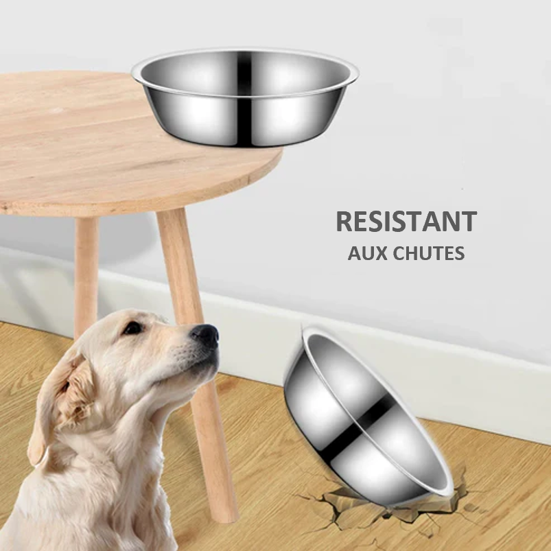 GAMELLE Acier Inoxydable 304 Pratique et résistant , facile d'entretien , lavable en machine et à la main , 9 TAILLES , de 11 cm à 22 cm. EAU et NOURRITURE pour toutes LES RACES de CHIENS , de CHATS, et animaux de compagnie. Sans doute pour la PATPATROUILLE !! Solide et fiable pour votre quotidien ! Classique parmi les classiques ! SOLIDE