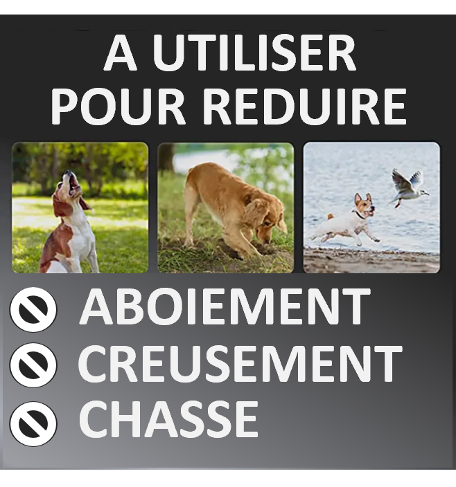 REPULSIF ULTRASONIQUE : Appareil à ULTRASONS haute puissance pour chien ; plus adapté à l'INTERIEUR qu'à l'EXTERIEUR. Anti-aboiement, dispositif d'entraiment , anti-creusement, anti-chasse. Convient parfaitement aux séances de dressage. RECHARGEABLE en USB, grâce à un câble USB fourni avec l'appareil REPULSIF ULTRASONIQUE. Utilisation optimale : entre 1 et 5 mètres. NE CONVIENT PAS AUX ENFANTS ; TENIR HORS DE LEUR PORTEE. Fréquences : entre 20 Khz et 25 Khz ; CADEAU IDEAL !! Anti-aboiement
