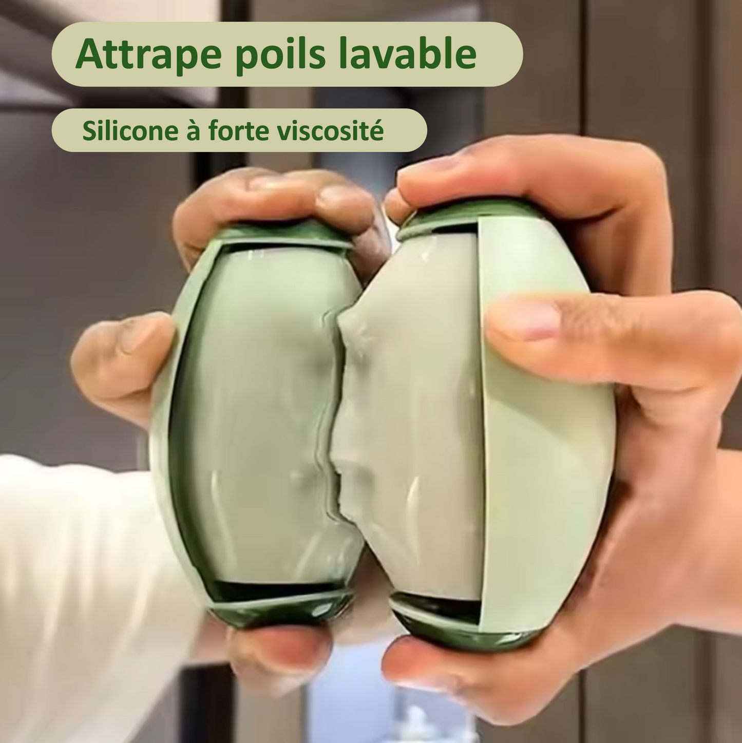 Fiohiros Rouleau Anti-Peluches réutilisable, Rouleau adhésif Lavable, Rouleau Anti-Peluches Portable, réutilisable, Rouleau adhésif réutilisable en Silicone vert ; Mais qu'est ce qu'il colle !! incroyable !!