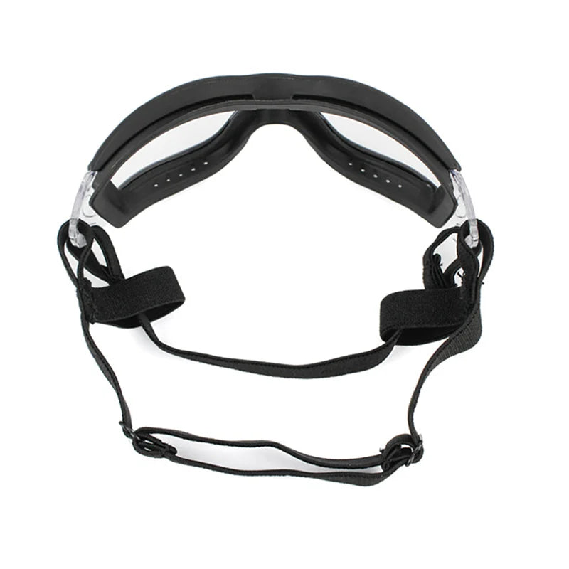 Lunettes de soleil pour chien, avec sangles réglables anti-UV imperméables coupe-vent, protection des yeux pour chiens de taille moyenne et grande ; Confortables et élégantes. La monture souple s'ajuste à la tête de votre chien. Il peut passer la tête par la fenêtre de la voiture et profiter !  Vue de dessus  , transparent