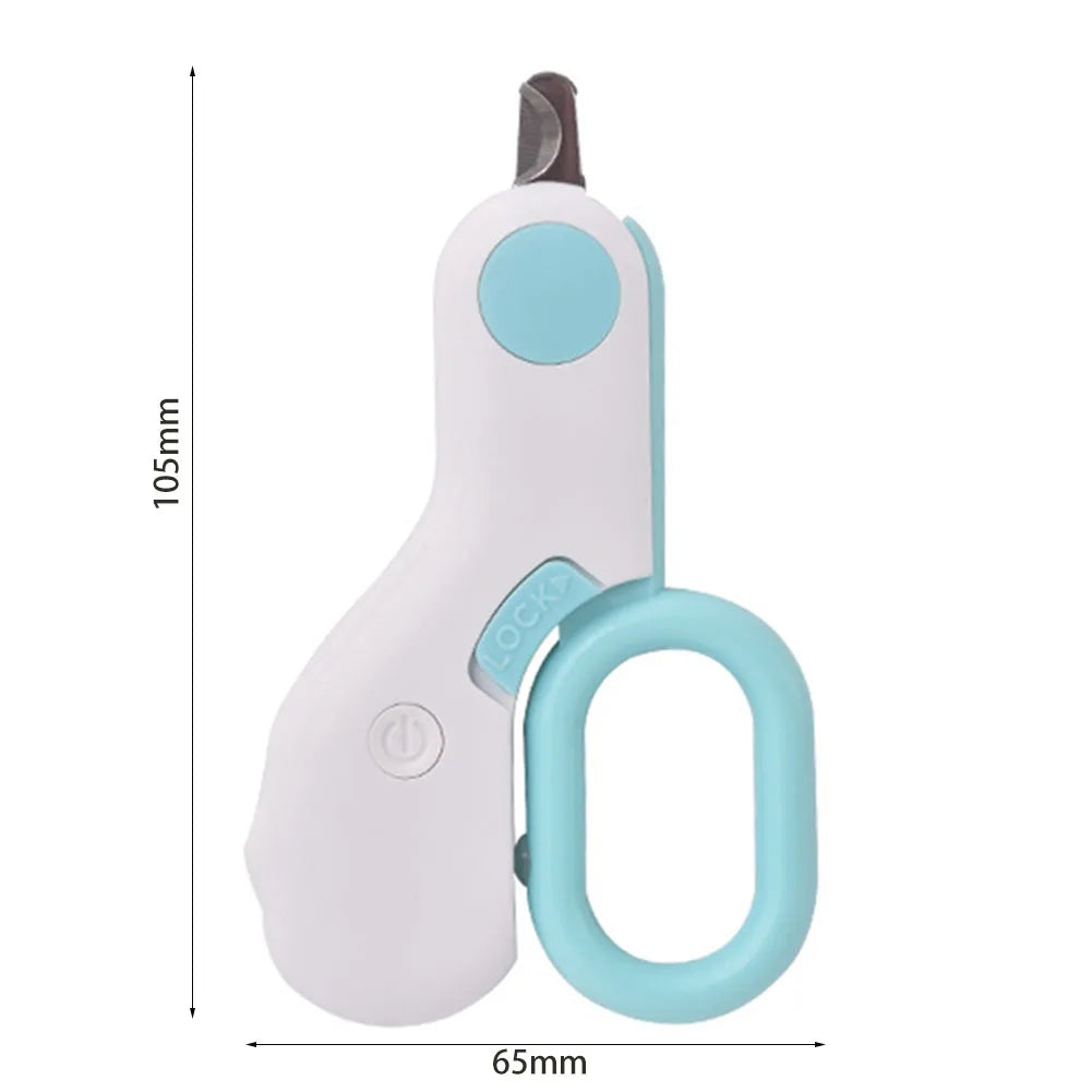 Ciseaux à ongles à LEB professionnel sécurisé compact lumineux léger et fonctionnel cadeau original débutant et professionnel résistant fiable pratique petit ergonomique en ABS 1 pile pour une année d'utilisation Dimensions LEB Bleu
