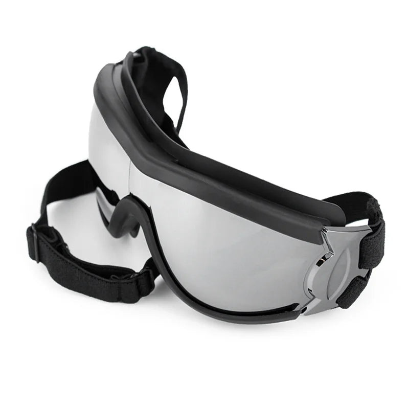 Lunettes de soleil pour chien, avec sangles réglables anti-UV imperméables coupe-vent, protection des yeux pour chiens de taille moyenne et grande ; Confortables et élégantes. La monture souple s'ajuste à la tête de votre chien. Il peut passer la tête par la fenêtre de la voiture et profiter !  3/4 gauche, noir
