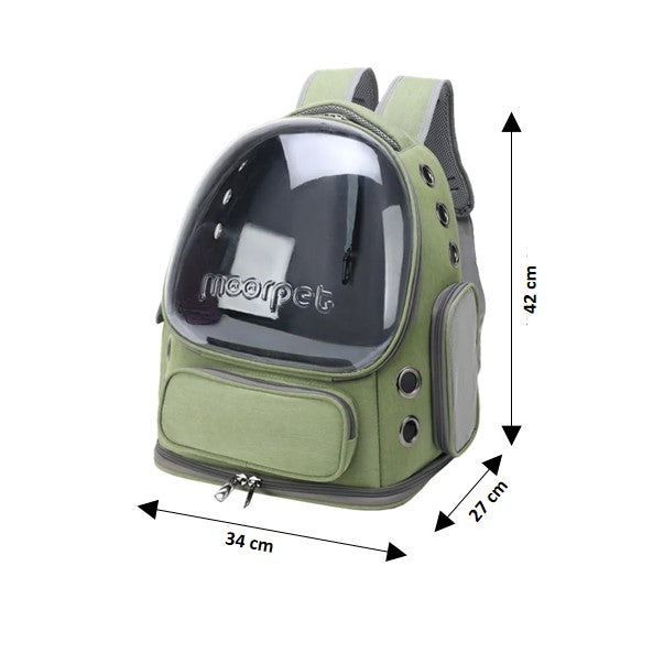 Sac à dos de transport respirant pour chien chat - approuvé compagnies aériennes, 5kgs, étanche, vision 360° , confortable OXFORD imperméable, fermeture-éclair panoramique dimensions