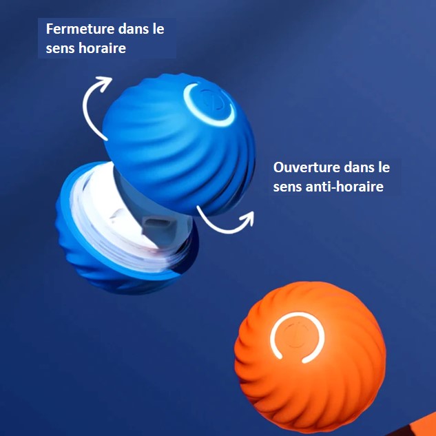 Balle interactive intelligente pour chien et chat rechargeable USB autonomie de 3 heures