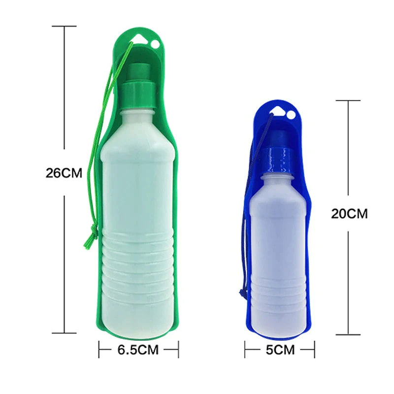 Bouteille d'eau pliante pour chien 500 ml bleue cadeau taille 20 cm ou 26 cm