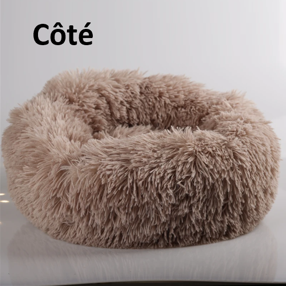 Coussin peluche moelleux, confortable élégant bord surélevé. Grande variété des modèles, lessivable : lavable en machine. 20 COLORIS 8 TAILLES Diamètre 30 cm, 40 cm, 50 cm, 60 cm, 70 cm, 80 cm, 90 cm, 100 cm ! 1 METRE de diamètre ! pour des chiens jusqu'à 40 kg.  rembourré en fibre polaire  Vue de côté