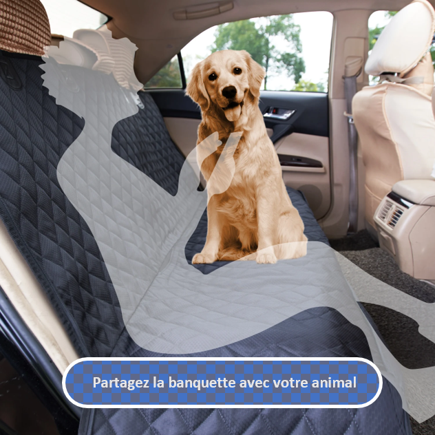Couverture de protection voiture chien voyage universelle modulable résistante lavable avec poches sangles cadeaux BONUS toutes races et TOUS VEHICULES , TOUTES MARQUES, ventilation SECURITE, cadeau, partage