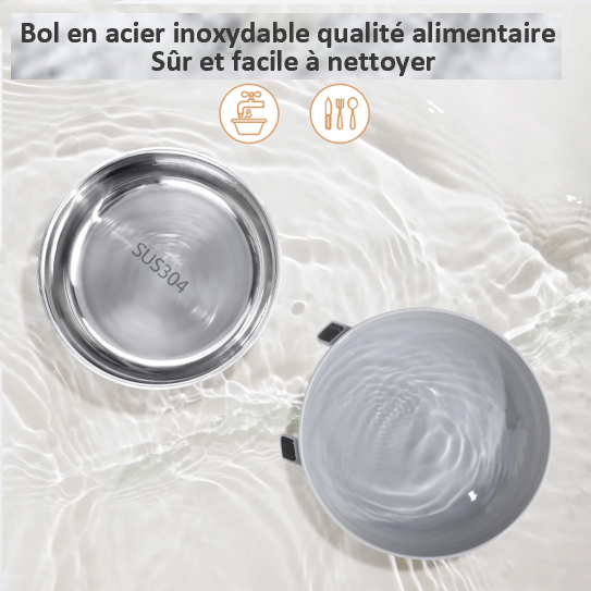 Distributeur mangeoire automatique d'aliments chien chat bol acier inoxydable minuterie livraison rapide bol propre hygiène 