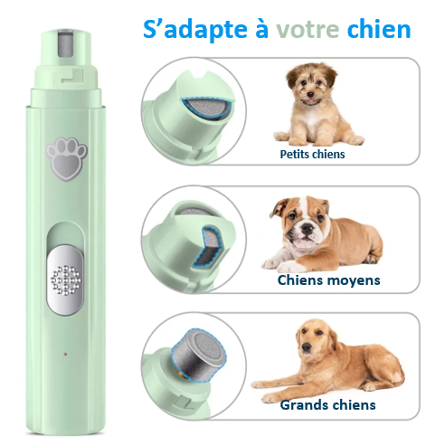 Ponceuse broyeuse pour ongles de chien , avec 2 vitesses de rotation Meule diamant performance et durable , 3 styles de taille , seulement 40dB, silencieux , confortable, chien et chat, intelligent, aussi pour les débutants, stockage facile, rechargeable, grande autonomie , pas de LUMIERE LED  s'adapte à tous les chiens TOUTES RACES DE CHIENS petits/moyens/grands