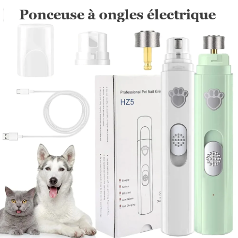 Ponceuse broyeuse pour ongles de chien , avec 2 vitesses de rotation Meule diamant performance et durable , 3 styles de taille , seulement 40dB, silencieux , confortable, chien et chat, intelligent, aussi pour les débutants, stockage facile, rechargeable, grande autonomie , pas de LUMIERE LED 2 modèles 