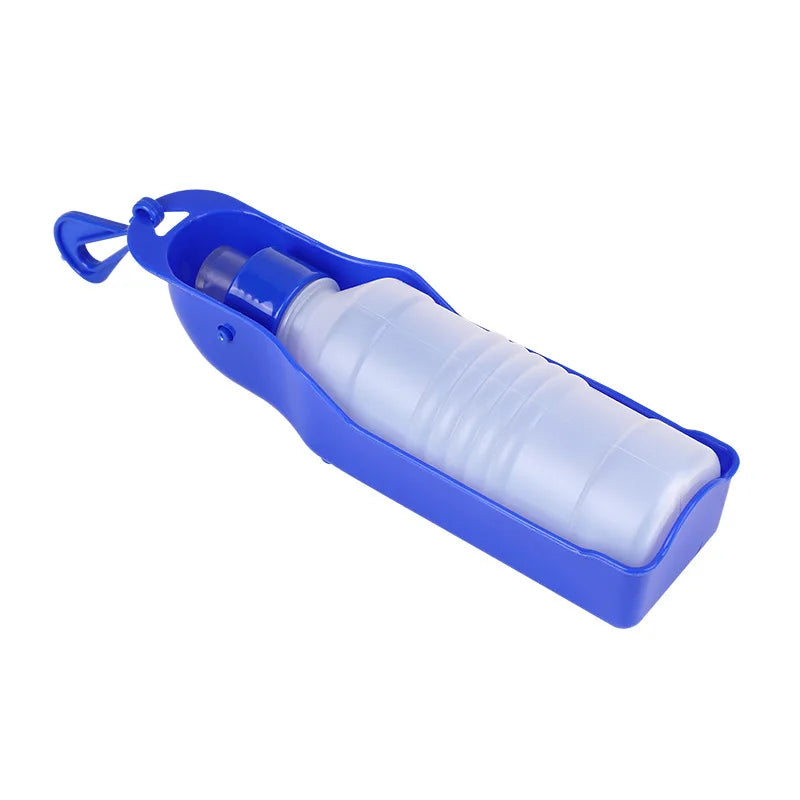 Bouteille d'eau pliante pour chien 500 ml bleue cadeau